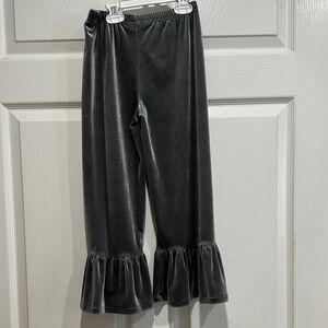 Matilda Jane Kids Ruffle Hem Gray Velvet Pants